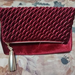 Burgundy clutch